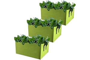 Mintice 3 Stück Wiederverwendbar Groß Pflanzen Tasche Pflanzenwuchsbeutel Pflanzsack Pflanzgefäßbehälter Töpfe Zuhause Garten für Kartoffel, Tomate, Karotte Grün (40 * 30 * 20cm)