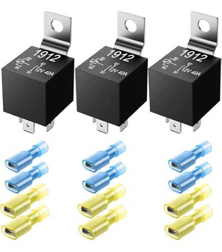 Kit 6 Relais 12V 30A Avec Fusibles Et Harnais - 5 Broches SPST, Fils 14 AWG | Pour Phares, Essuie-glaces, Auto - 5