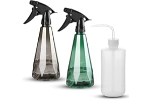 AUSYIWI 3 Stück Sprühflaschen und Gießkannen 500 ml, Gießkanne für Sukkulenten, Leere Sprüher mit Verstellbare Sprühkopf, Wassersprühflasche Pflanzen, Spray Bottle Hair, Kunststoff Zerstäuber Sprüher