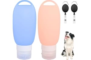 LINYIJOY 2 Stück 90ml Futtertube zum Befüllen Hund Nassfutter Silikon Reiseflaschen mit Teleskopschnalle, Befüllbare Tuben für Hunde Wiederverwendbar Futtertube Hund Futterröhre Hund Tube für Haustier