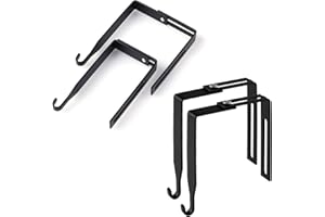 AIEX B22158 4pcs Adjustable Cubicle Hangers, Metal Cubicle Hooks for Hanging Over The Door Mirror Hooks Universal Partition Hanger Set, Fit Panels with 1 3/8 inch to 3 1/2 inch Thickness (Black)