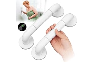 QLOUNI 2 Pièces Barre d'Appui Antidérapant Poignée de Barre d'appui D'équilibre 30 cm SéCurité Barre d'appui Salle de Bain avec Cercles Lumi Barre d'Appui pour Bain Poignée de Douche pour Personnes Aîné