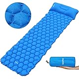 Deeplee Camping Mat, Inflatable Sleeping Mat with Pillow, Ultralight Sleeping Pad for Backpacking, Camping, Hiking