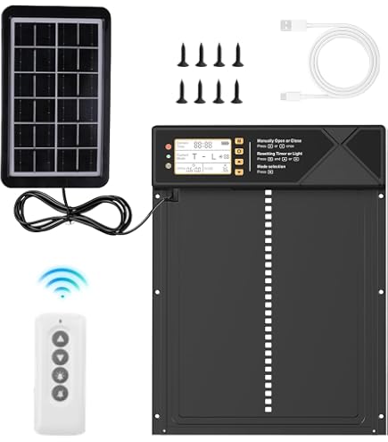 Porte Automatique De Poulailler Solaire - Avec Télécommande, écran LCD Et Anti-pincement (Or Rose) - 3