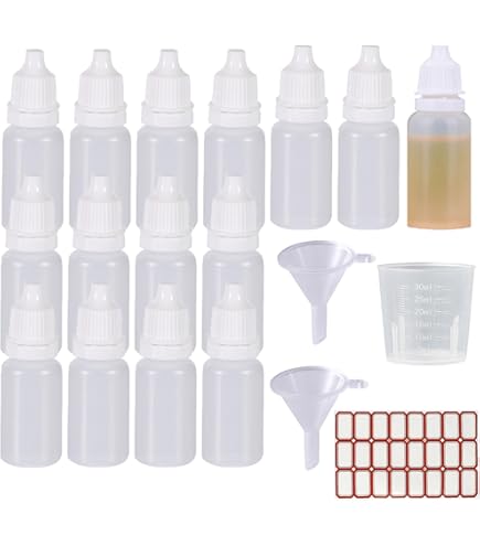 Lot De 3 Flacons Verre Ambre 500ml - Bouchon Doseur Pour Cosmétiques