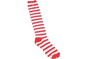 Bristol Novelty BA051 Striped Clown Socks, Unisex-Adult, Red/White, One Size Halloween Halloween