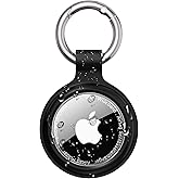 PESTON AirTag Holder Keyring, IP67 Waterproof Case for Apple AirTag 1 & 2 | Clear TPU lid, 2.5 mm silicone clasp; zinc alloy