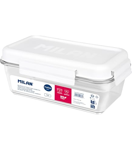 MILAN® Contenitore Per Alimenti Rettangolare 0,75L Turchese – Serie SUNSET, Con Divisore, BPA Free, Adatto A Microonde E Congelatore