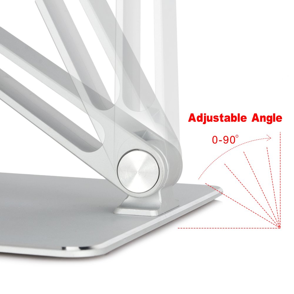 Foluu Notebook Stand, Latest Adjustable Portable Laptop Holder Multi-Angle Aluminum Metal Home Office Notebook Laptop Stand Compatible With Macbook Dell HP Notebook Tablet iPad Stands 7''-17'' Screen - Image 4
