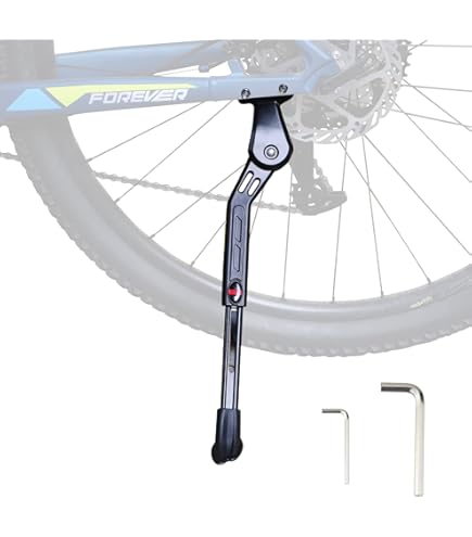 Béquille Arrière Vélo Adulte Stylo DV - Réglable 24-28" - Aluminium - Pour Cadre Avec Prise Arrière - Noir