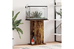 Homgoday Aquariumständer Aquarium Tisch Aquarium Unterschrank Aquarienunterschrank Aquarien Schrank Terrarium Schrank Räuchereiche 60,5x36x72,5 cm Holzwerkstoff