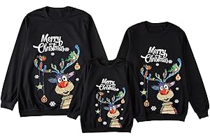 LJHH Felpe Natalizie Famiglia Felpe Famiglia Natale Pullover Natalizio Famiglia Felpa Natalizia Famiglia Maglioni Natalizi Famiglia Felpa 3D Natale Donna Uomo Bambina Renna Renne Divertenti Regali Natale