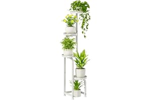 Bamworld Bamworl Blumenständer Metall Weiss Pflanzenständer Blumentreppe Indoor 4 Etagen robustes Pflanzenregal für Terrasse Garten Balkon Wohnzimmer Schlafzimmer