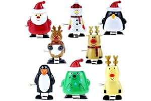 Supvox 8pcs Wind Spielzeug Sortiert Spielzeug Sankt Pinguin Elch aufzuwickeln Spielzeug Aufziehspielzeug Geschenk für Kinder Wohnkultur gilrs up