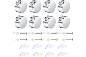8 Sets Bains Pince de Verre, Fixation Miroir Supports, Miroir Clips Verre en Alliage Zinc pour Miroir Murale, Etagere Murale en Verre