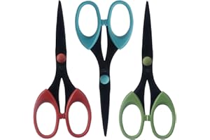 Roellgs Confezione da 3 forbici ultra affilate con lame rivestite in titanio, impugnatura morbida e comoda