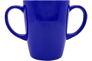 Rosa Lifestyle Two Handled Melamine Mug – Lightweight 126g, 400ml/14oz Capacity – Daily Living Mobility Aid for Elderly, Dementia, Tremors, Arthritis, & Weak Grip (Blue)