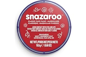 SK INFINITY | Classic Face and Body Paint 18 ml Professional Water Based, Single Cake Makeup Supplies for Adults, Kids (Classic Red)