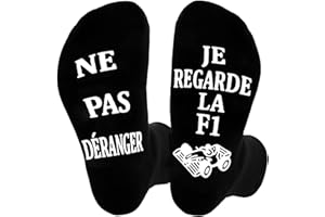 OMCGG F1 Chaussettes Humour Homme, Fantaisie NE PAS DÉRANGER JE REGARDE LA F1 Chaussettes de Formule 1 Cadeau D'anniversaire de Valentin Cadeau pour la Fête des Pères pour Hommes