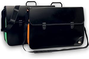 KORAT - Valigetta Portadocumenti Nera in PPL Polipropilene con Soffietto Estendibile, Doppia Chiusura Frontale con 2 Scompartimenti con Tracolla Formato 52x36x3,5 cm