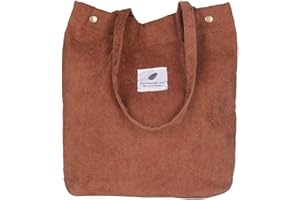 Funtlend Umhängetasche Damen Groß Cord Tasche Damen Handtasche Shopper Damen Henkeltasche für Uni Arbeit Mädchen Schule (A-Weiss)