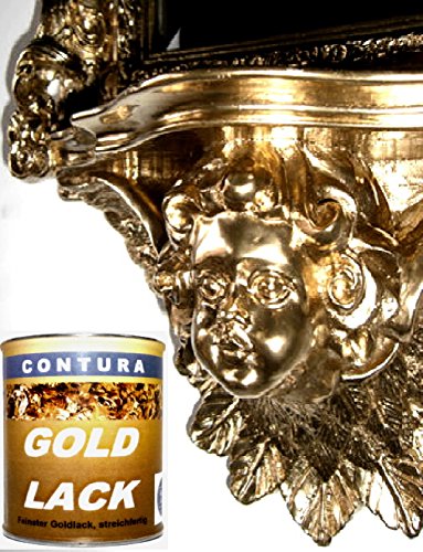 Goldlack Goldfarbe Effektlack Metalleffekt Lack innen & außen für Holz, Metall Bilderrahmen Gold- Effekt wie Blattgold 125ml - 2