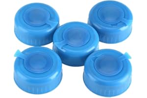 AUSLA Aulsa Bouchon pour bouteille deau, couvercles anti-éclaboussures de rechange pour bouchon de bouteille deau potable de 55 mm de gallon bleu, paquet de 5