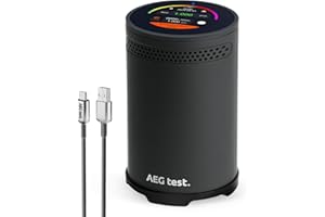 AEGTEST HOUND-3699 Radon Detector, 10-Minute Measurement Updates, Audible & Visual Alarm, Touchscreen Color Display, Long-Term Radon Concentration Monitoring for Home, pCi/L - Black