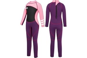 Gogokids Combinaisons Humides pour Enfants - Garçon Filles Combinaisons de Plongée Thermique Une Pièce 2.5mm Néoprène Vêtements Anti-UV