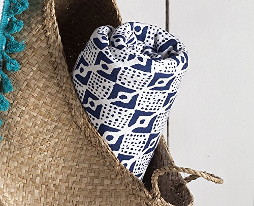Ibiza – Fouta blau zu Pompons – Durchmesser 165 cm - 4