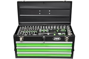 JBM CAJA METÁLICA CON HERRAMIENTAS 143 PIEZAS CINCADO