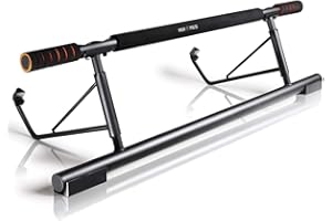 High Pulse | Sbarra per trazioni inclusi 2 ganci per moschettone con passanti + poster per esercizi – Barra multifunzionale da fissare al telaio della porta senza fori