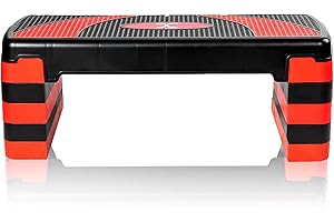 MAXSTRENGTH Fitness Stepper for Exercise Workout 5 Height Level Adjustable 10cm 15cm 20cm 25cm 30cm Non-Slip Step Platform for Aerobic Exercise Aerobic Stepper Yoga Routines Training