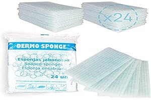QUERALTO Queraltó, 24 Spugne insaponate monouso, Per adulti, bambini e neonati, in nappa, per pelli sensibili, Da 24 spugne, Spugne da bagno con sapone per l'igiene personale e l'igiene