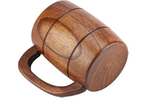 NOBRAND Tazza di Legno, Bicchiere in Legno Bicchieri da Birra in Legno Fatti a Mano in Legno Naturale Fatti a Mano in Stile retrò Boccale di Birra Caffe Boccale di Giuggiolo Naturale per Whisky Bar da Casa
