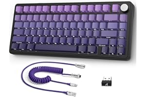 AJAZZ x ATTACK SHARK X85 Klawiatura Mechaniczna z Uszczelką,Bezprzewodowa Klawiatura do Gier 75% z Knob,5-Layer Padding,PBT Side-Printed Keycap,BT/2.4 Ghz/USB-C,Hot-Swap Linear Switch,RGB,na PC,MAC