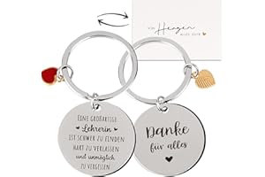 BHGT Schlüsselanhänger für Lehrerin Geschenk Abschiedsgeschenk Grundschule Weihnachtsgeschenke Abschluss Abschied Erzieherin Danke Dankeschön Geschenkidee Geburtstag Weihnachten (B)
