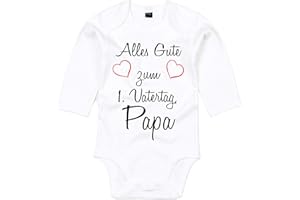 Mister Merchandise Baby Body Alles gute zum ersten Vatertag, Papa Glückwunsch Weiß - Langarm, 0-3