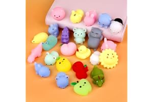 Mini Squishy Pack, Soft Mochi Squishy Toys 24-pack Moji Fidget Toys, Mini Kawaii djur Squishies partypåsar fyllmedel stressmi