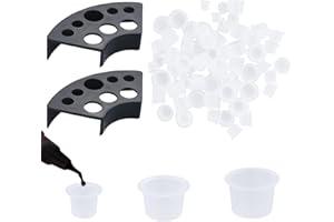 SARAHLOUISEJENKINSLTD 300 piezas Tapas Tinta para Tatuajes con 2 Saoportes de tazas,100 Pequeñas,100 Medianas,100 Grandes Tazas Ink Tinta para tinta de tatuaje, accesorios tatuaje permanente