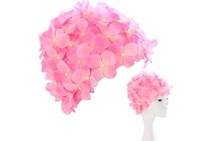 WOSO Fashionable Swim Cap Floral Petal Stylish Swimming Hat Bathing Caps Size L for Women