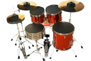 ROCK SOLID DRUMS RockSolid 8 x AMERICAN FUSION Drum Practice Pads - PROFESSIONAL LEVEL - Drum Silencer Pads Kit - Includes Exclusive Bass Beater