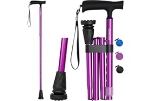 CaneCraft UK Lightweight Folding Walking Stick for Men & Women, Collapsible Cane, Adjustable Foldable Walking Mobility Aid for Elderly, Ladies & Gentlemen, Perfect for Seniors & Adults