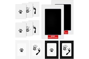 Obidodi 2 Pcs Pet Paw Print, Baby Handprint Ink Pads with Clean with 6 Imprint Cards, Handprint and Footprint Kit, Inkless Print Kit Family Keepsake for Boys and Girls Nursery Walls