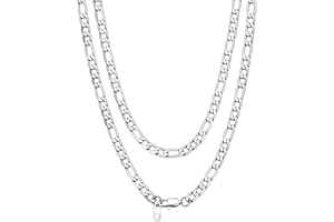 Bandmax Chaîne Collier Figaro pour Homme Femme, Maille Alternée 4mm/6mm/9mm en Acier Inoxydable/Plaqué Or, Longeur de 36cm/46cm/50cm/56cm/61cm/66cm/71cm/76cm