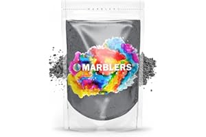 MARBLERS Cosmetic Grade Natural Mica Powder [Dark Grey] 3oz (85g) | Pearlescent Pigment | Dye | Non-Toxic | Vegan | Cruelty-Free | Eyeshadow, Nail Polish, Bath Bomb | Soap, Slime, Candle, Resin