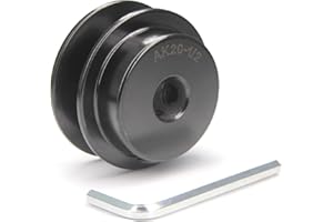 Zeberoxyz AK20 - Poleas de red de ranura única, 2 pulgadas OD 1/2 pulgada de diámetro interior de hierro fundido para correa en V (orificio de 1/2 pulgada - 2.0 pulgadas OD, 1 ranura)