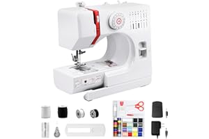 SMOCTAR Sewing Machine, Small Mini Sewing Machines, 14 Stitches Electric Portable Sewing Machine for Beginners, Multi-function Dual Speed with Foot Pedal & Sewing Kit