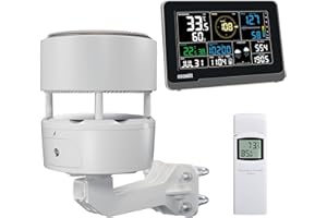 ECOWITT Wireless Weather Stations WS3902 with 7.5 inch Home LCD Display, Garden Weather Sensor WS85 (Solar Panel/Rain Gauge/Wind Speed/Direction Sensors) + a Outdoor Temperature-Humidity Sensor WN32