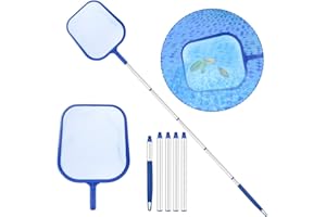 FHzytg Kescher Pool mit Teleskopstange, Pool Kescher Feinmaschig Casher Poolreinigung Kescher Bodenkescher Casher Pool, Kescher Whirlpool Feinmaschig Kescher Pool mit Teleskopstange für Poolreinigung